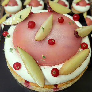 Entremets Pêche Groseille Thym