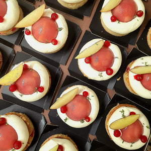 Entremets Pêche Groseille Thym